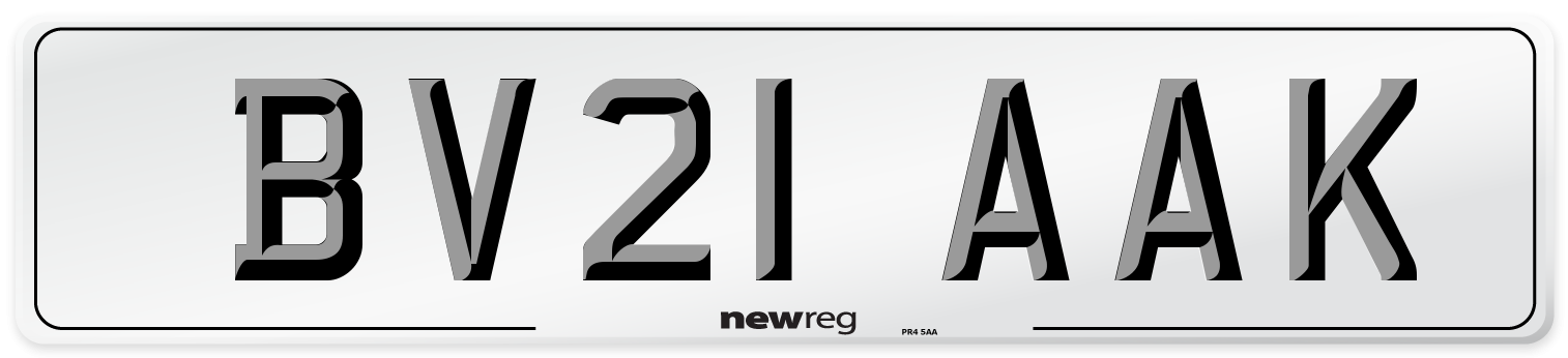 BV21 AAK Number Plate from New Reg